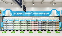 How can aisle design and packaging influence milk shoppers?